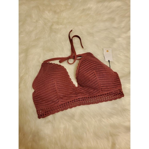 Shade & Shore Bikini Top Lightly Lined‎ Wood Rose Color Size 36D NWT